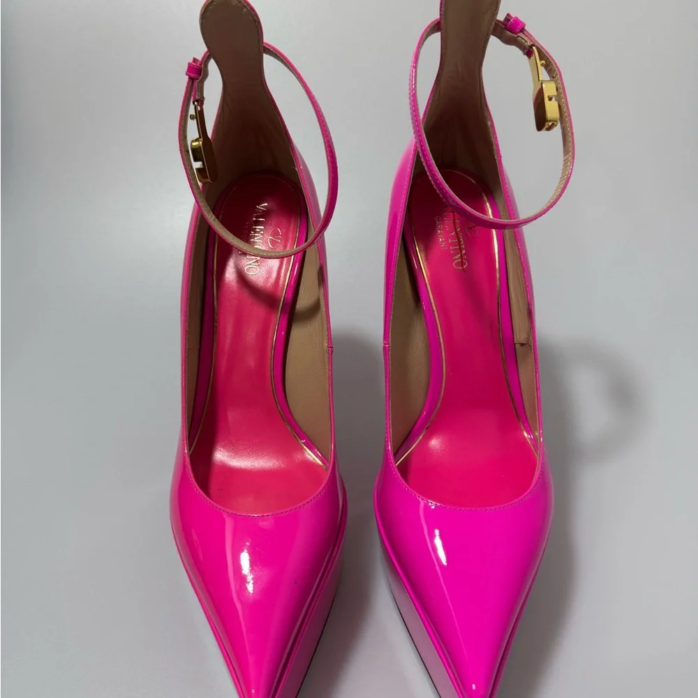 Valentino Garavani Pink Tan-Go Platform Heels Women’s Size EU 39/US 9 - Picture 3 of 10